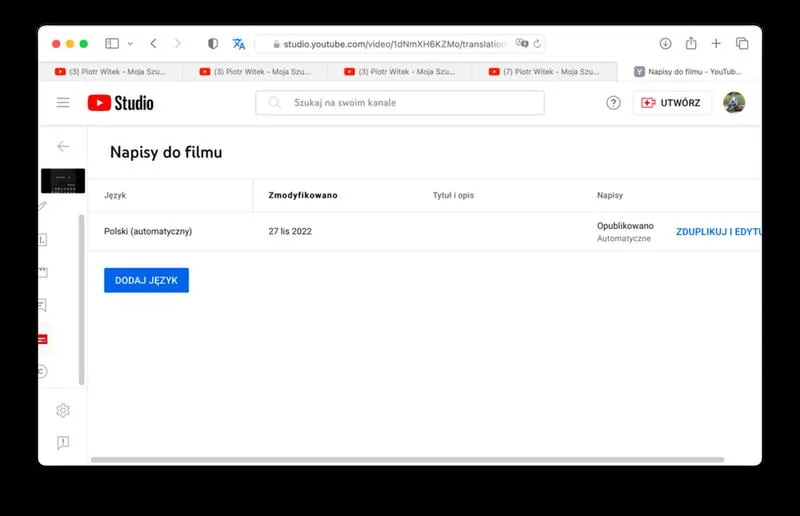 Napisy do filmów na YouTube
