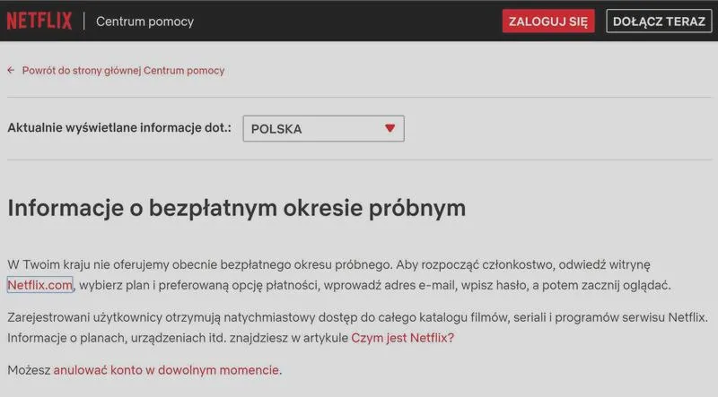 Oglądanie Netflix bez opłat